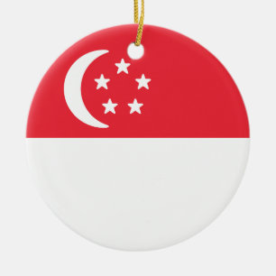 Flagga Singapore Julgransprydnad Keramik