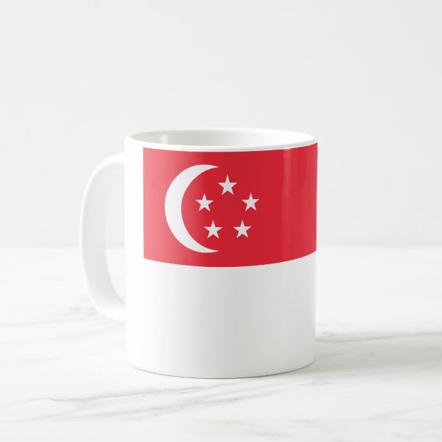 Flagga Singapore Kaffemugg (Framsida vänster)