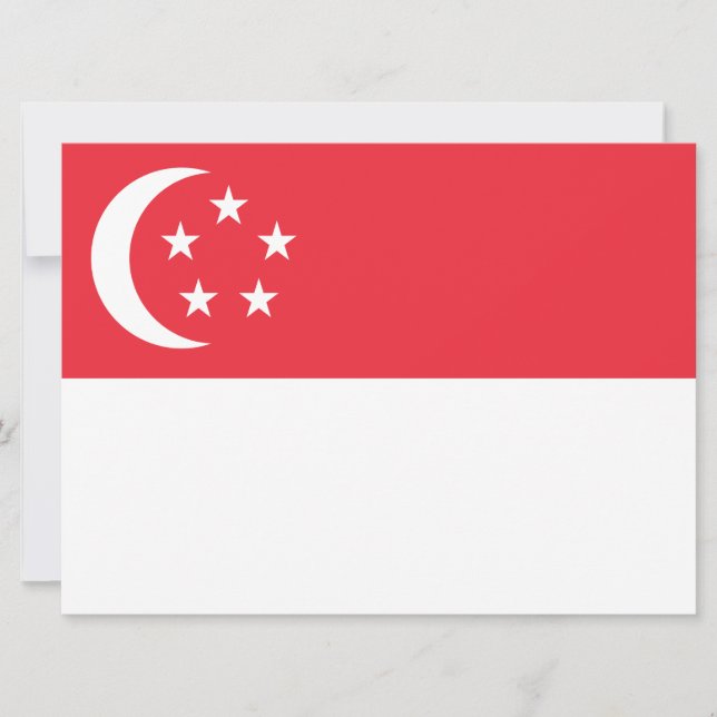 Flagga Singapore Kort (Framsida)
