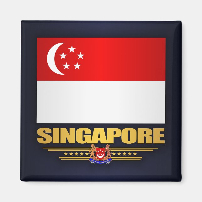 Flagga Singapore Magnet (Framsidan)