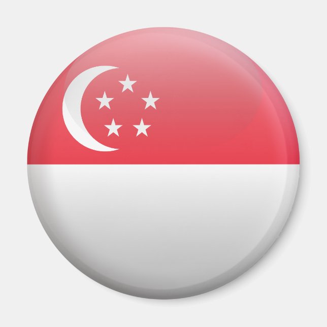 Flagga Singapore Magnet (Framsidan)