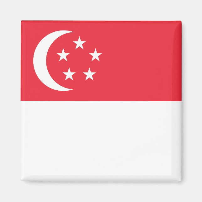 Flagga Singapore Magnet (Framsidan)