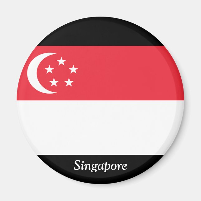 Flagga Singapore Magnet (Framsidan)