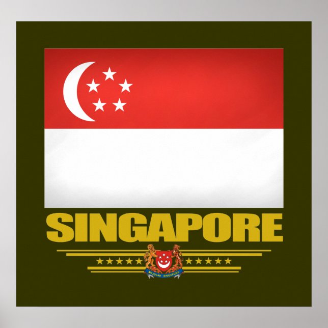 Flagga Singapore Poster (Framsidan)