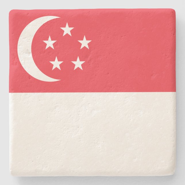 Flagga Singapore Stenunderlägg (Framsidan)