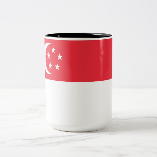 Flagga Singapore Två-Tonad Mugg (Center)