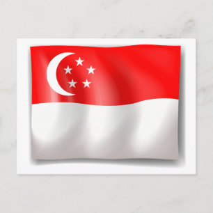 Flagga Singapore Vykort