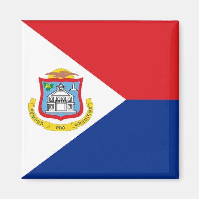 Flagga Sint Maarten Magnet (Framsidan)