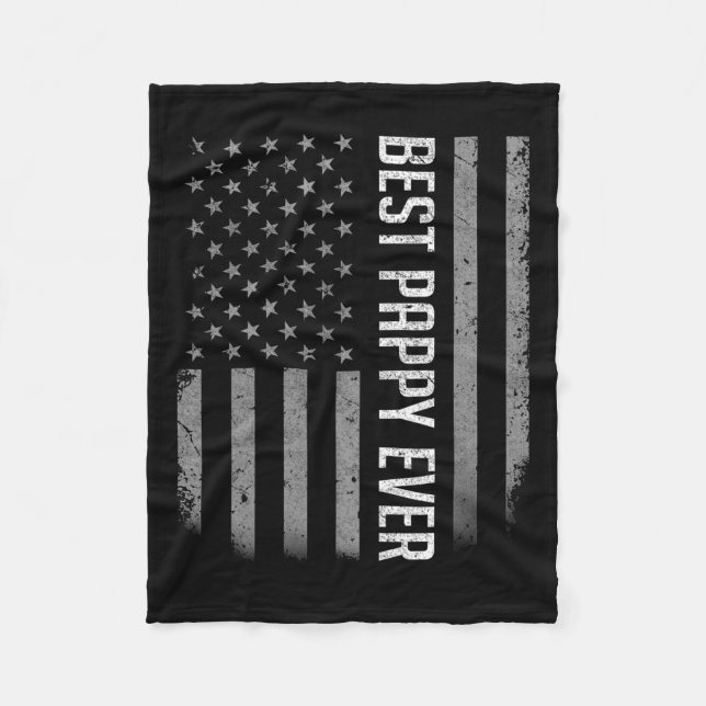 Flagga skirtgåva till Fars dag bästa pappy Kväll Fleecefilt (Framsidan)