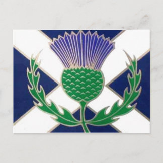 Flagga Skottland och Thistle Vykort