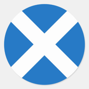 Flagga Skottland Runt Klistermärke