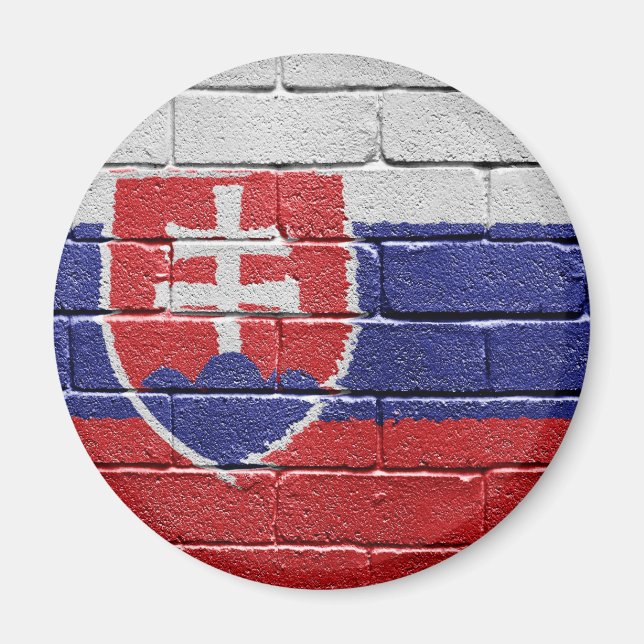 Flagga Slovakien Magnet (Framsidan)