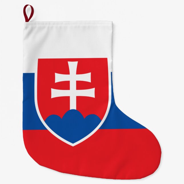 Flagga Slovakien Stor Julstrumpa (Framsidan)