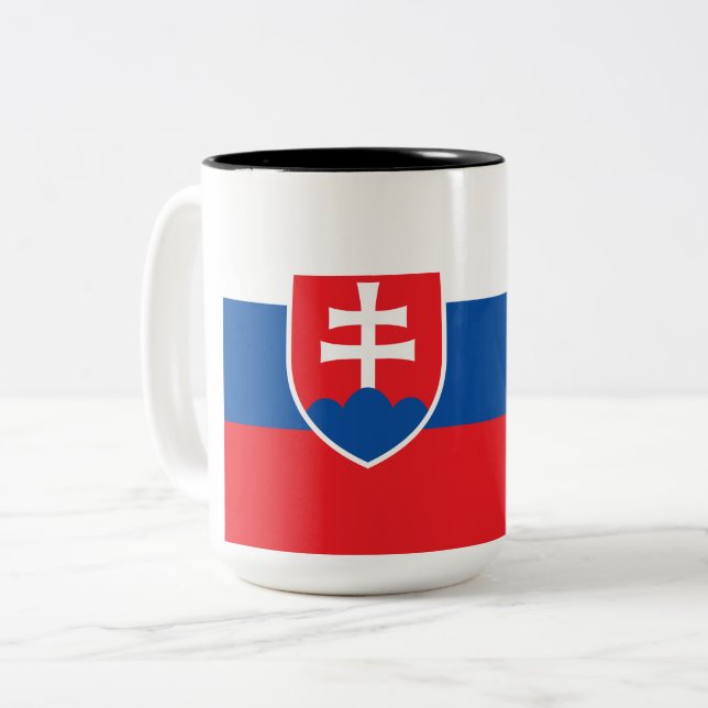 Flagga Slovakien Två-Tonad Mugg (Framsida vänster)