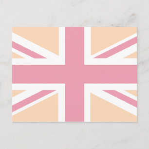flagga soft rosa Union Jack British (UK) Vykort