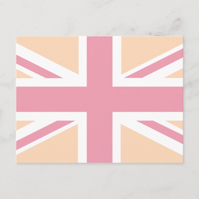 flagga soft rosa Union Jack British (UK) Vykort (Framsida)