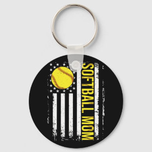 Flagga Softball Team Softball Mamma Kvinnor i Mors Nyckelring