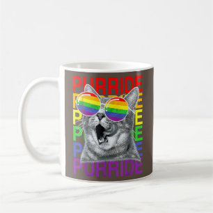 Flagga solglasögon HGBTQ Cute Cat Gay pride månad Kaffemugg