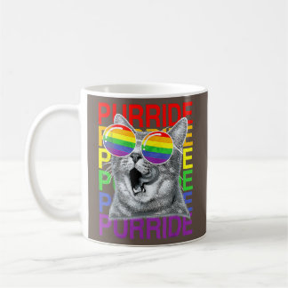 Flagga solglasögon HGBTQ Cute Cat Gay pride månad Kaffemugg