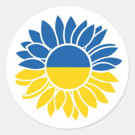 Flagga solrossolrosblomma runt klistermärke