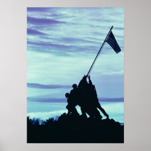 Flagga som lyfter på den Iwo Jima affischen Poster