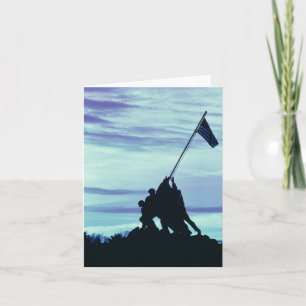 Flagga som lyfter på Iwo Jima notecards Kort