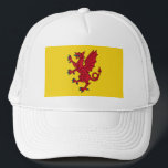Flagga Somerset Hat Keps<br><div class="desc">Hat med design med en flagga av det historiska grevskapet Somerset i England, Underbara Storbritannien; gult flagga med illustration av en röd drake i mitten</div>
