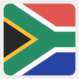 Flagga South Afrika Fyrkantigt Klistermärke
