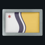 Flagga South Bend, Indiana<br><div class="desc">Bälte Buckle med en design med flagga South Bend,  Indiana. En vit,  blå och gult flagga med röd stjärna</div>