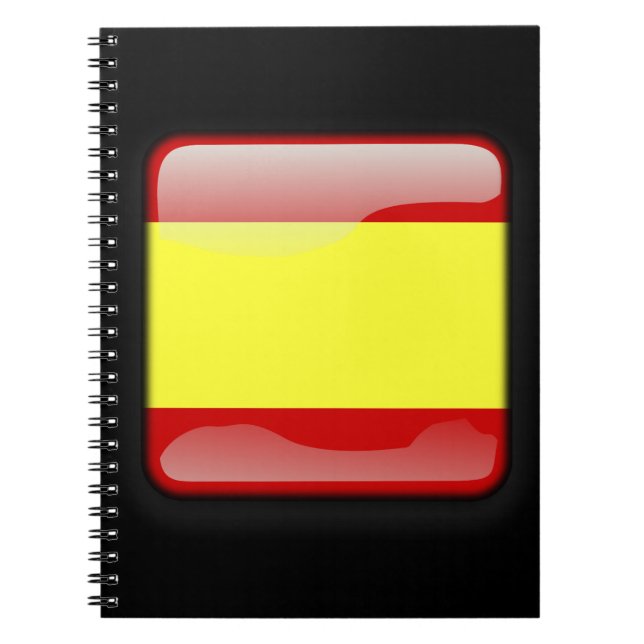 Flagga Spanien Anteckningsbok Med Spiral (Framsidan)