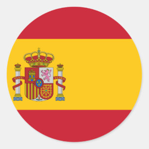 Flagga Spanien - Bandera de España - Spaniens Flag Runt Klistermärke