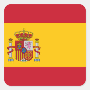 Flagga Spanien Fyrkantigt Klistermärke
