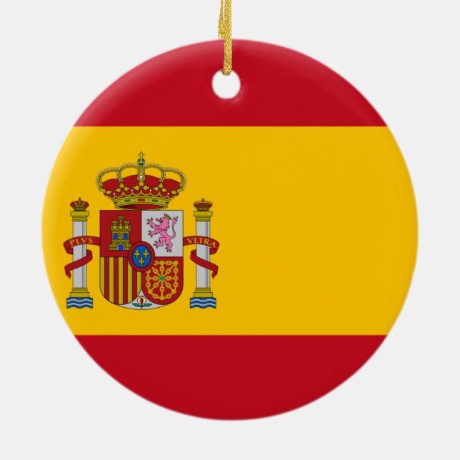 Flagga Spanien Julgransprydnad Keramik (Baksidan)