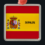 Flagga Spanien Julgransprydnad Metall<br><div class="desc">Flagga Spanien behåller ornament</div>