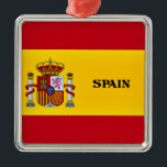 Flagga Spanien Julgransprydnad Metall<br><div class="desc">Flagga Spanien behåller ornament</div>