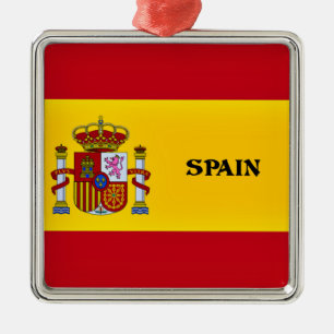 Flagga Spanien  Julgransprydnad Metall