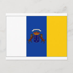 Flagga Spanien-Kanarieöarna Vykort