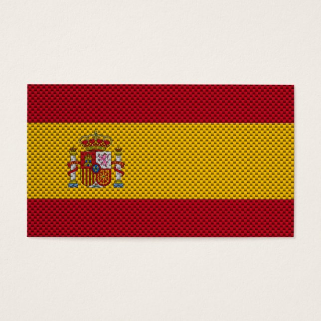 Flagga Spanien med kolfibereffekt Visitkort (Framsidan)
