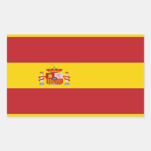 Flagga Spanien Rektangulärt Klistermärke