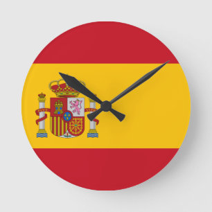 Flagga Spanien Rund Klocka