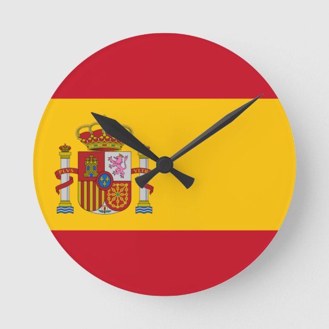 Flagga Spanien Rund Klocka (Framsida)