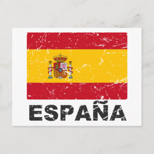 Flagga Spanien Vintage Vykort