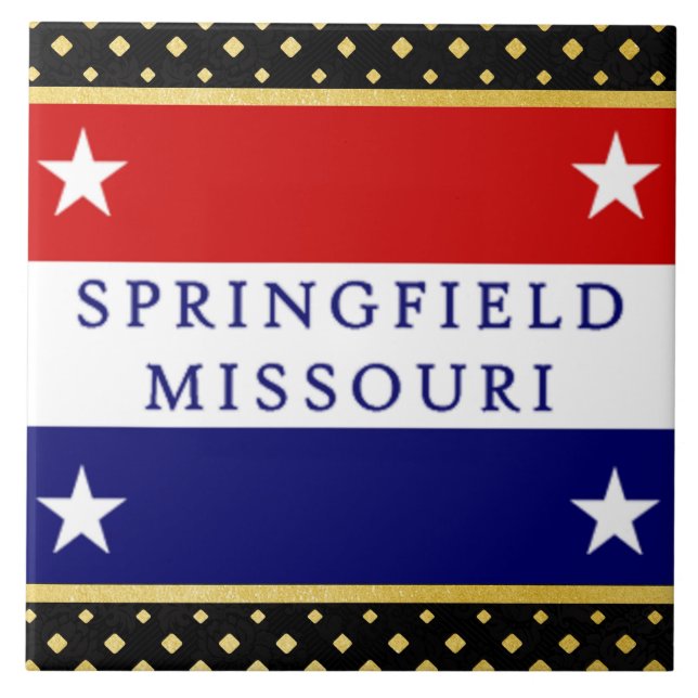 flagga Springfield (Missouri) Kakelplatta (Framsidan)