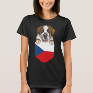 Flagga St Bernard Hund in Pocket T Shirt