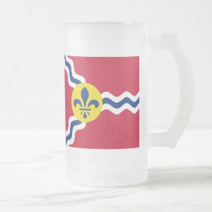 Flagga St Louis, Missouri Frosted Glass Beer Mugg