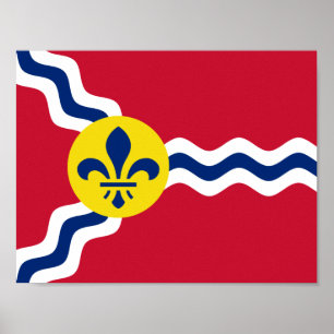 Flagga St. Louis, Missouri Poster