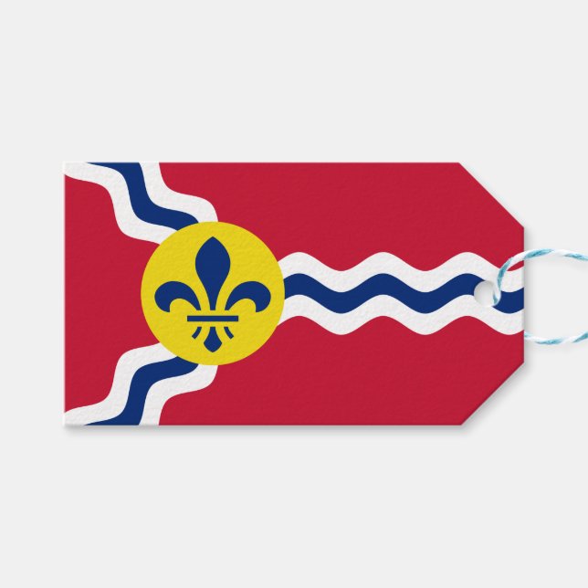 Flagga St Louis (Missouri) Presentetikett (Framsidan (Horisontell))