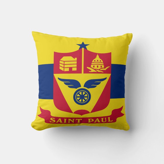 Flagga St Paul, Minnesota Dekorativ kudde (Framsida)