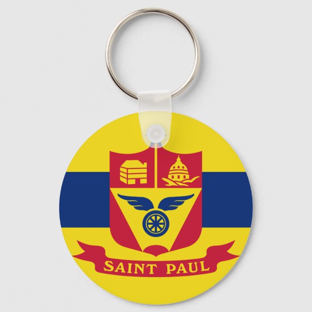 Flagga St Paul, Minnesota Keychain Nyckelring (Framsida)