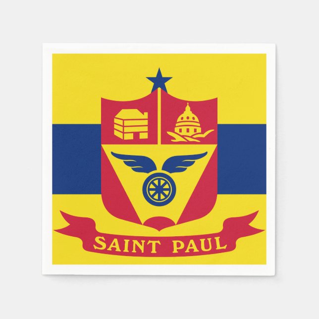 Flagga St Paul, Minnesota Napkins Pappersservett (Framsidan)
